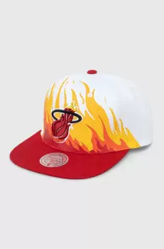 Mitchell&Ness sapca de baseball din bumbac MIAMI HEAT culoarea alb, modelator imagine