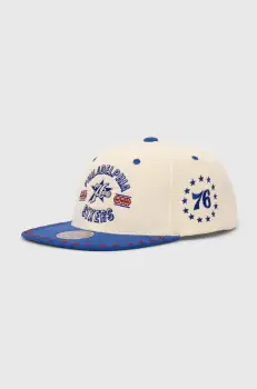 Mitchell&Ness sapca Philadelphia 76ERS culoarea bej, cu imprimeu, HHSS7510-P76YYPPPOFWH imagine