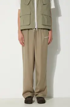 MKI MIYUKI ZOKU pantaloni Tencel Trousers barbati, culoarea verde, drept, TENCEL.TROUSERS imagine