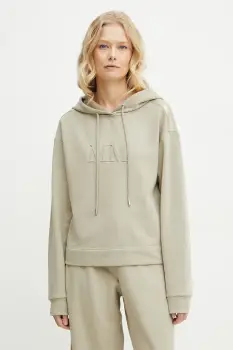 MM bluza femei, culoarea bej, cu gluga, neted, 2516921027600 imagine