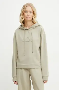 MM bluza femei, culoarea bej, cu gluga, neted, 2516921027600 imagine