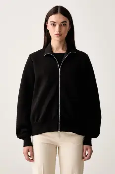 MM by Max Mara hanorac cu fermoar pentru femei cu bumbac MMLVOLUME imagine
