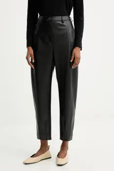 MM pantaloni ANSELMO culoarea negru, drept, high waist, 2526786067600 imagine