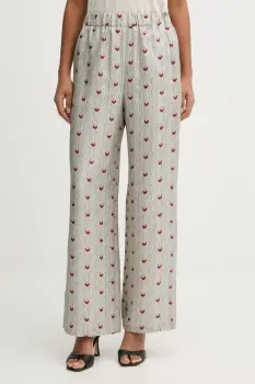 MM pantaloni de matase PIOVRA culoarea gri, lat, high waist, 2616131057600 imagine