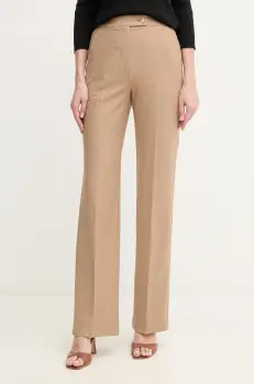 MM pantaloni femei, culoarea bej, drept, high waist, 2516781028600 imagine