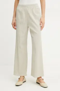MM pantaloni femei, culoarea bej, drept, high waist, 2516781038600 imagine