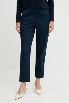 MM pantaloni MARA culoarea bleumarin, drept, high waist, 2526136017600 imagine