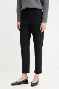 MM pantaloni QUIRINO culoarea negru, drept, high waist, 2526786047600 imagine