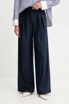 MM pantaloni VADIUS culoarea bleumarin, drept, high waist, 2526786118600 imagine