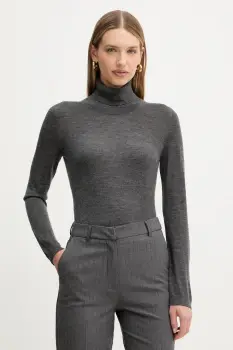 MM pulover de lana ADRIA culoarea gri, light, cu guler, 2526366018600 imagine