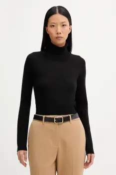 MM pulover de lana ADRIA culoarea negru, light, cu guler, 2526366018600 imagine