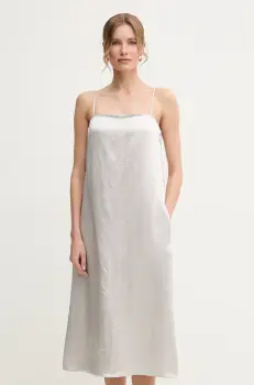 MM rochie culoarea gri, midi, evazati, 2516221017600 imagine