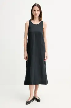 MM rochie din in culoarea negru, midi, evazati, 2516221018600 imagine