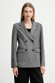 MM sacou ALBANIA culoarea gri, cu doua randuri de nasturi, cu imprimeu, 2526916068600 imagine