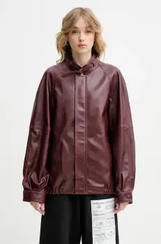 MM6 Maison Margiela geaca culoarea bordo, de tranzitie, S62AN0148 imagine