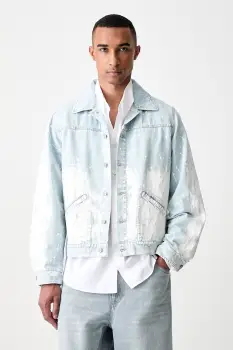 MM6 Maison Margiela geaca de blugi pentru barbati din denim imagine