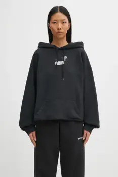 MM6 Maison Margiela hanorac de bumbac culoarea negru, cu gluga, uni, S62GU0142.M25024.899 imagine