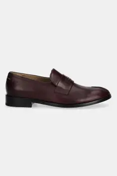 MM6 Maison Margiela mocasini de piele culoarea bordo, cu toc plat, S59WR0096.P5000.T2353 imagine