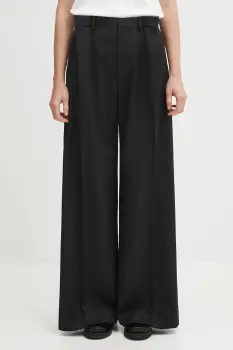 MM6 Maison Margiela pantaloni culoarea negru, lat, high waist, S52KA0539.M35227.900 imagine