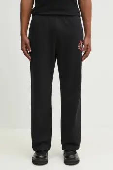 MM6 Maison Margiela pantaloni de trening din bumbac barbati, culoarea negru, cu imprimeu, SH2KA0027 imagine
