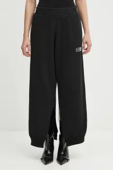 MM6 Maison Margiela pantaloni de trening din bumbac culoarea negru, uni, S52KA0546.M25025.900 imagine