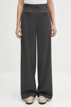 MM6 Maison Margiela pantaloni din lana culoarea gri, drept, high waist, S52KA0538.S47848.860M imagine