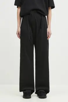 MM6 Maison Margiela pantaloni femei, culoarea negru, fason chinos, high waist, S52KA0530 imagine
