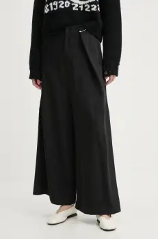MM6 Maison Margiela pantaloni femei, culoarea negru, lat, high waist, S62KB0217.M35225 imagine
