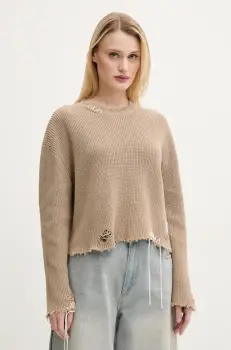 MM6 Maison Margiela pulover de bumbac femei, culoarea bej, S52HL0036 imagine