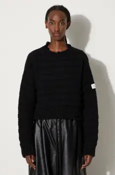 MM6 Maison Margiela pulover de lana femei, culoarea negru, calduros, S52HL0031.M13040 imagine