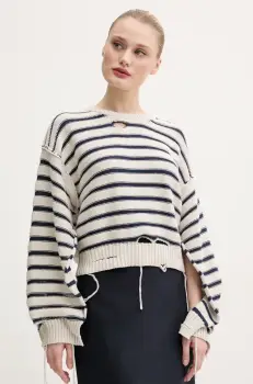 MM6 Maison Margiela pulover femei, culoarea bej, S52HL0042.M13080 imagine