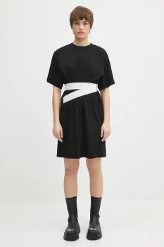 MM6 Maison Margiela rochie din bumbac culoarea negru, mini, evazata, S52DA0063 imagine