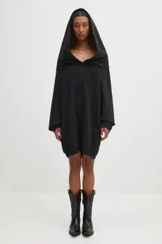 MM6 Maison Margiela rochie din bumbac culoarea negru, mini, oversize, S52DD0074.M25014.900 imagine