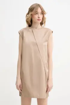 MM6 Maison Margiela rochie din bumbac culoarea verde, mini, drept, S52DA0056.M35368 imagine