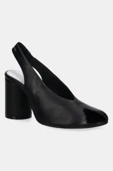 MM6 Maison Margiela sandale de piele culoarea negru, S66WP0104 imagine