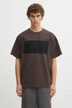 MM6 Maison Margiela tricou din bumbac culoarea maro, cu imprimeu, SH0GC0053.M20050.143 imagine