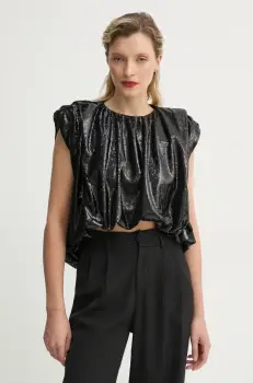 MMC STUDIO bluza femei, culoarea negru, cu imprimeu, BLINK.TOP imagine