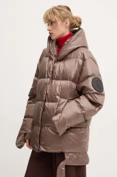 MMC STUDIO geaca de puf PL femei, culoarea maro, de iarna, oversize, JESSO imagine