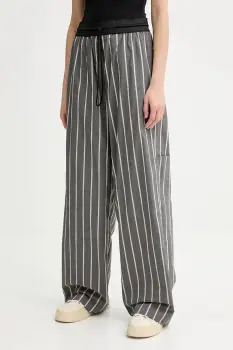 MMC STUDIO pantaloni culoarea bej, drept, high waist, NABIL.NEO imagine