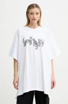 MMC STUDIO tricou din bumbac femei, culoarea alb, TIGER imagine