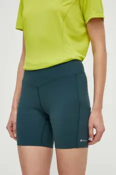 Montane pantaloni scurti sport Ineo Lite femei, culoarea verde, neted, high waist, FINLS17 imagine