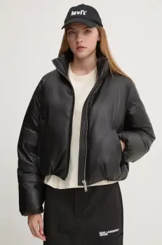 MOOSE KNUCKLES geaca de piele cu puf culoarea negru, de iarna, M34LL317 imagine