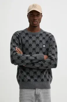 MOOSE KNUCKLES pulover de lana barbati, culoarea gri, M34MK672H imagine