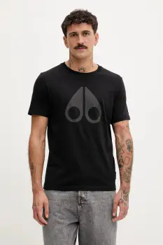 MOOSE KNUCKLES tricou din bumbac Chamblee culoarea negru, cu imprimeu, M35MT751 imagine