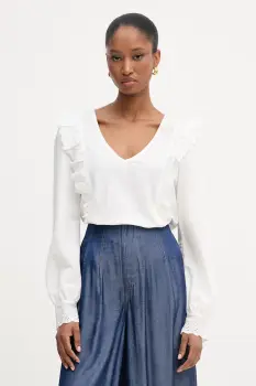 Morgan bluza cu volane pentru femei, din bumbac imagine