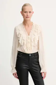 Morgan bluza culoarea bej, uni, CATHY imagine