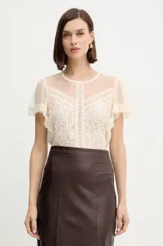 Morgan bluza culoarea bej, uni, DASHKA imagine