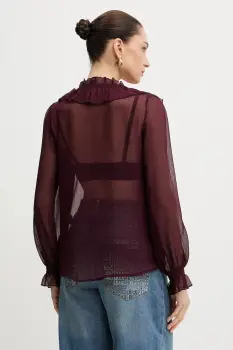 Morgan bluza culoarea bordo, uni, CATHY imagine