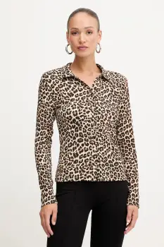 Morgan bluza culoarea maro, cu imprimeu, TJOSY imagine