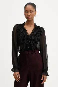 Morgan bluza culoarea negru, uni, CATHY imagine